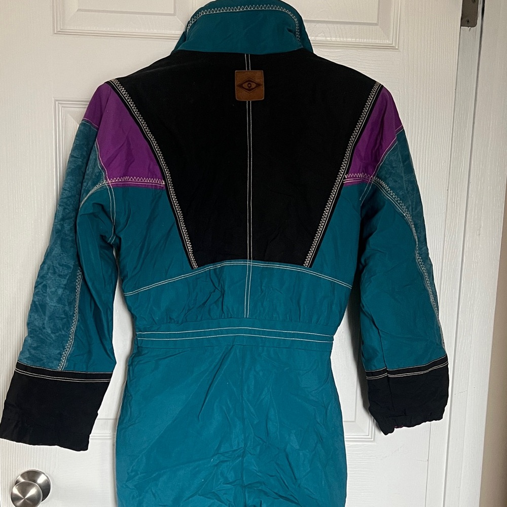 Obermeyer Vintage Awesome Reversible Teal and Purple Jumpsuit Ski Suit